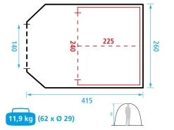 Obelink Benidorm 4 CoolDark Tunneltent 17 Obelink Benidorm 4 CoolDark Tunneltent -Kampeeruitrusting 576613 576613 images other obelink benidorm 4 blue afb7 2 ecommerce