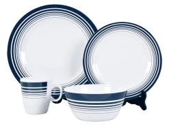 Bo-Camp Navy 16-delig Serviesset -Kampeeruitrusting melamine servies 16delig navy 1 ecommerce ca7b