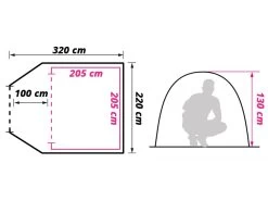 Obelink Shelter 3 CoolDark Koepeltent -Kampeeruitrusting obelink shelter 3 cooldark floor plan ecommerce 7d85